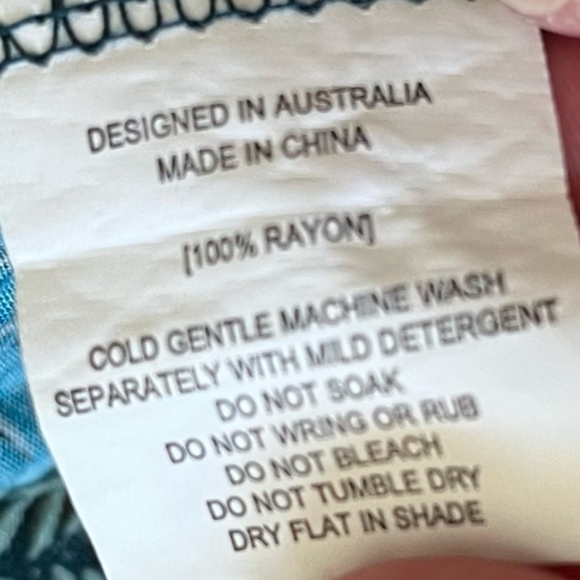 ATL Abel The Label Floral Dress Fantasy XS Blue Orange Green Short Sleeve - Picture 5 of 10